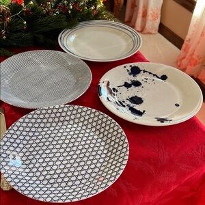 Royal Doulton Pacific Elegant Blue and White Salad Plates. Used. Set of 4.